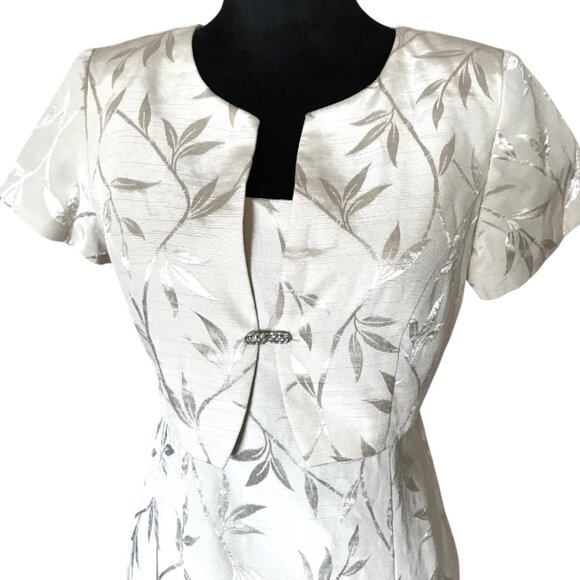 J.R. Nites Petites by Caliendo 70s Dress Set Jewel Jacket: Vintage Pink Floral - Picture 14 of 15